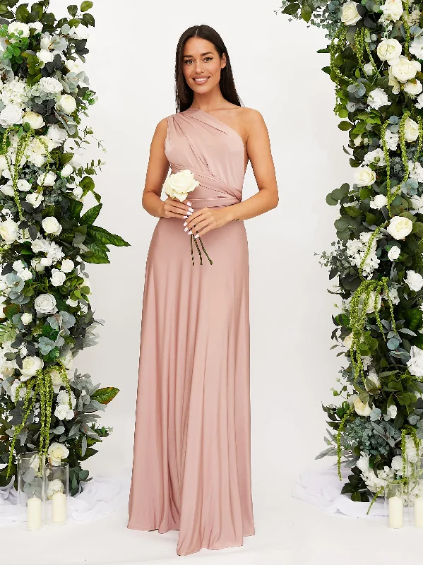 Multi-way Slinky Maxi Dress / Blush Cozy Maxi Dress with Slit