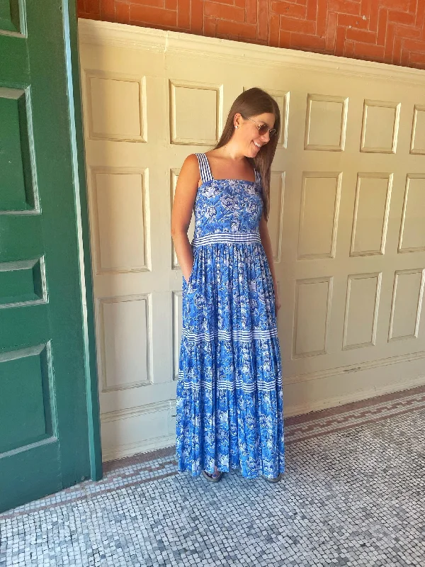 Notting Hill Maxi Dress Blue Tulip Classic Strapless Maxi Dress