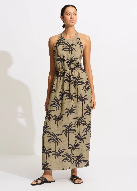 Palme Tie Back Maxi Dress - Olive Elegant Boho Maxi Dress