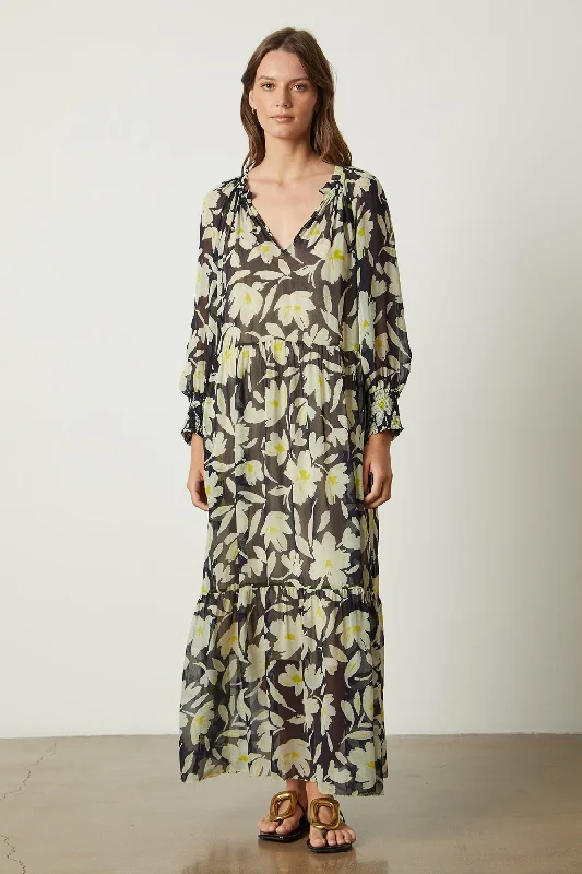 SERENA PRINTED MAXI DRESS Elegant Boho Maxi Dress