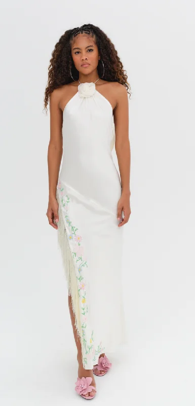 Silk Tina Maxi Dress by For Love and Lemons Fashionable Faux Wrap Maxi Dress