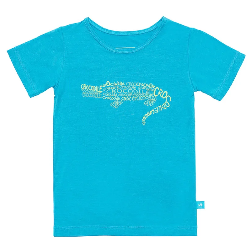 Bamboo short sleeve tee - Cameron the crocodile Ribbed T-Shirt High Neck Heavyweight