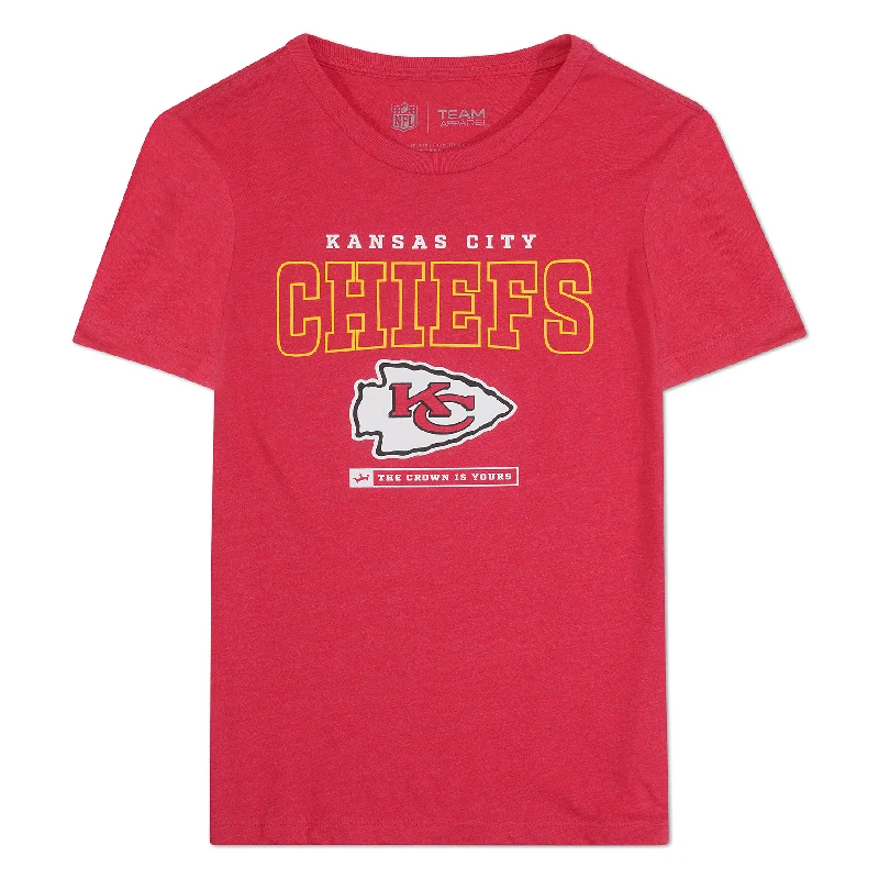 Kansas City Chiefs Crown Women's Short Sleeve T-Shirt Houndstooth Herringbone Solid