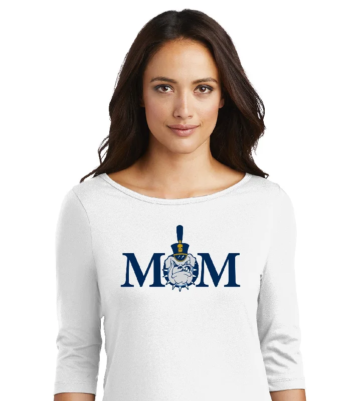 The Citadel, Mom & Spike Women’s Perfect Weight ® 3/4-Sleeve Tee Shirt Mesh Fabric Canvas Fabric Denim Fabric