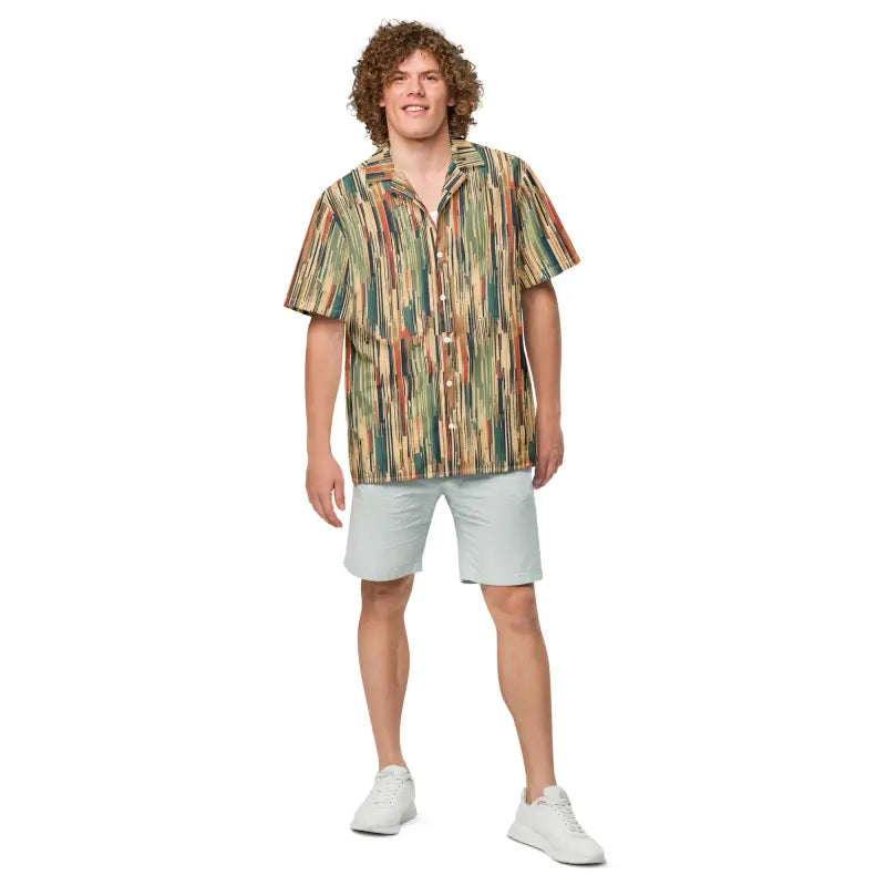 Trendsetter's Multicolored Stripes Unisex Button Shirt Welt Pockets Slit Pockets Flap Pockets Trendsetter's Multicolored Stripes Unisex Button Shirt Welt Pockets Slit Pockets Flap Pockets