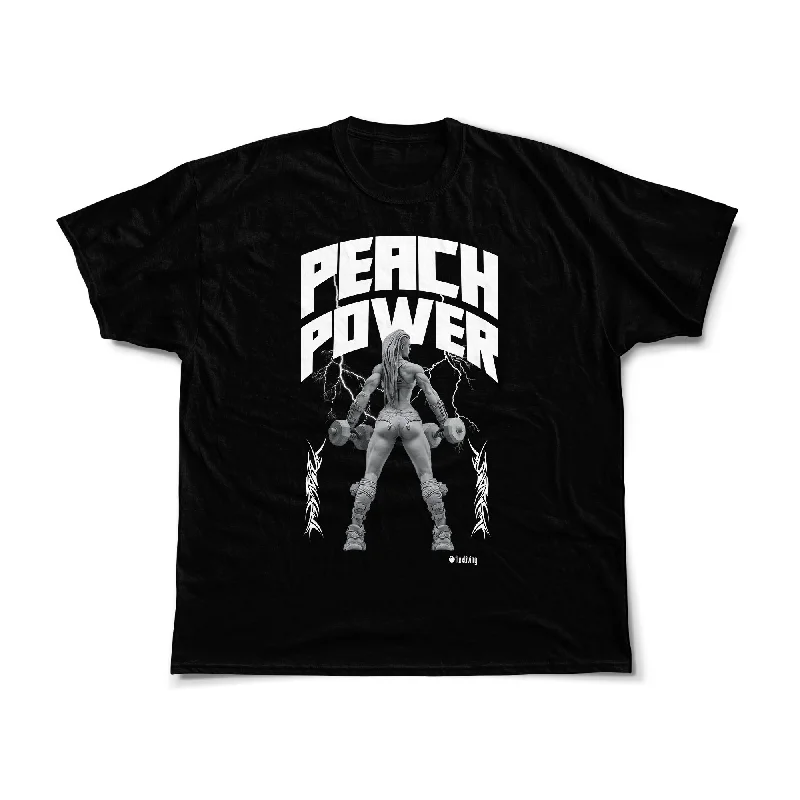 Peach Power Premium Tee Ribbed T-Shirt High Neck Heavyweight