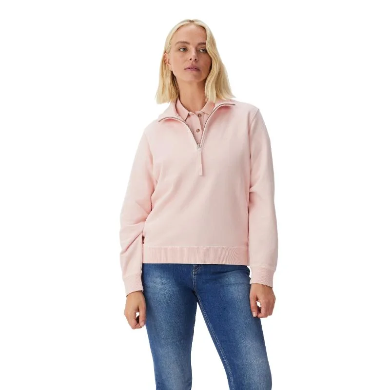 R.M.Williams Trickett Ladies Zip Neck Sweatshirt - Rose Smoke Print Jacquard Patchwork