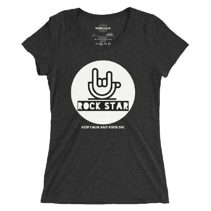 Rock+Reb£llion Rock Star Black Women's Tri-Blend Slim Fit T-Shirt Hooded Caped Shawl Collar Rock+Reb£llion Rock Star Black Women's Tri-Blend Slim Fit T-Shirt Hooded Caped Shawl Collar