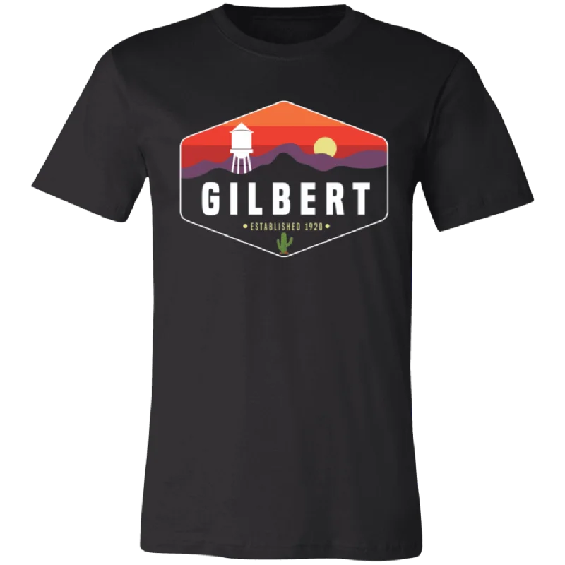 Unisex Crew Neck Shirt | Gilbert Sunset | Black Layered Multi-layer Single Layer