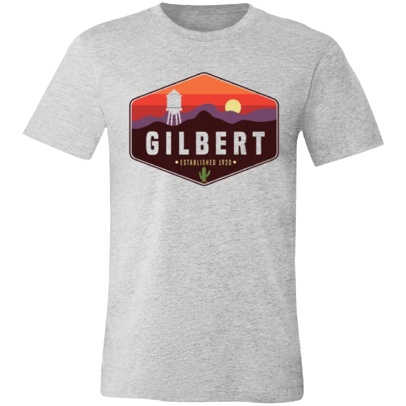 Unisex Crew Neck Shirt | Gilbert Sunset | Grey Heather Graphic Embroidered Appliqued