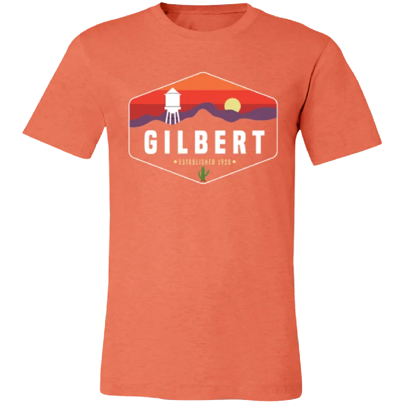 Unisex Crew Neck Shirt | Gilbert Sunset | Heather Orange Rayon Velvet Corduroy