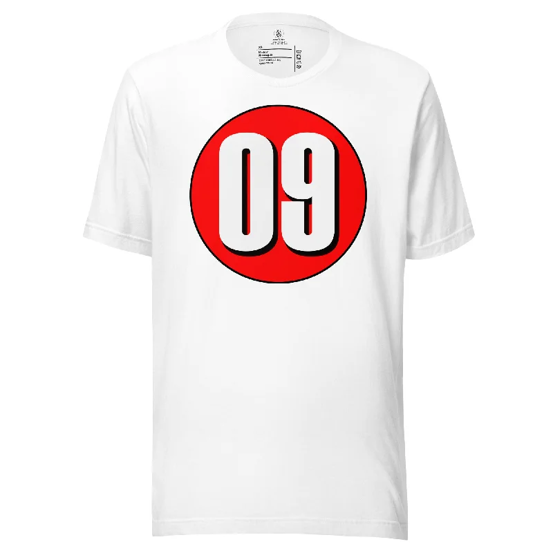 Unisex t-shirt: White on Red 09 Fashionable Trendy Casual