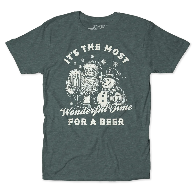 Wonderful Time For A Beer Unisex Tee Houndstooth Herringbone Solid