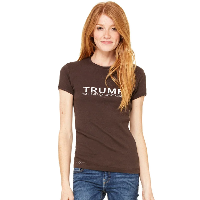 Zexpa Apparel™ Donald Trump Make America Great Again Campaign Classic White Design Women's T-shirt Elections Tee Satin Blend Silk Blend Wool Blend