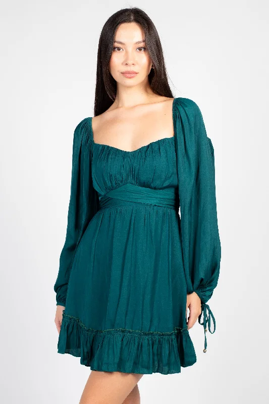 Harlow Tie Back Satin Mini Dress Comfortable Off-Shoulder Mini Dress