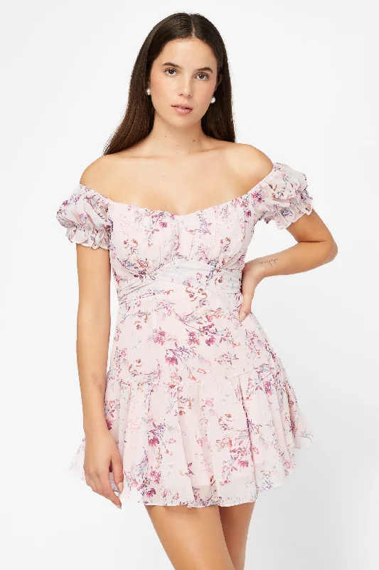 Jess Floral Mini Dress Elegant Silk Mini Dress