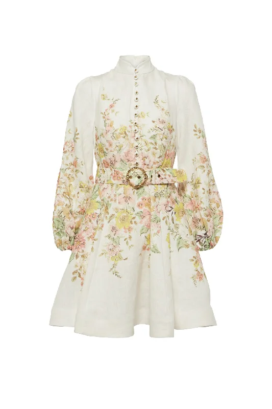 Matchmaker Floral Linen Mini Dress by Zimmermann Trendy A-Line Mini Dress