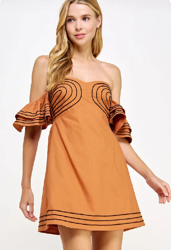 Pumpkin Spice Mini Dress Elegant Silk Mini Dress