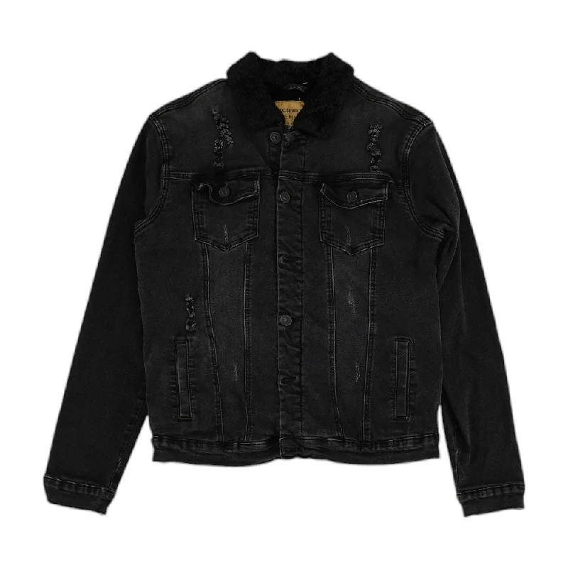 Black Solid Denim Jacket Satin Jacket Silk Jacket Chiffon Jacket