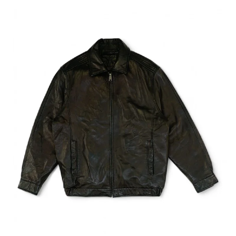 Black Solid Leather Jacket Jersey Jacket Tulle Jacket Batik Jacket