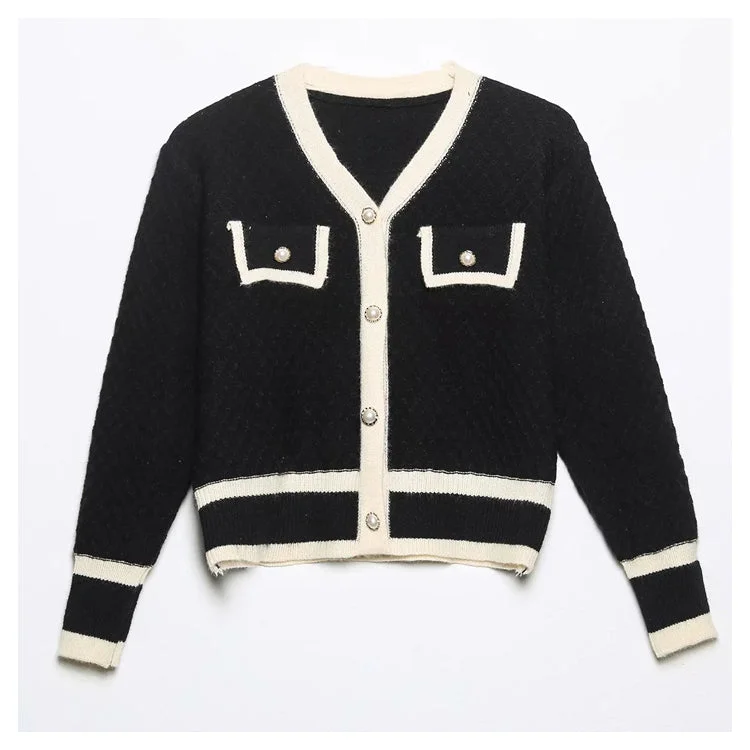 Button knitted cardigan jacket fashion versatile slim sweater  7274 Mesh Jacket Canvas Jacket Denim Jacket