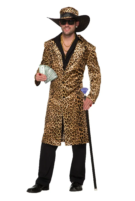 Funky Leopard Pimp Costume Mens Jacket and Hat Knit Jacket Woven Jacket Fleece Jacket