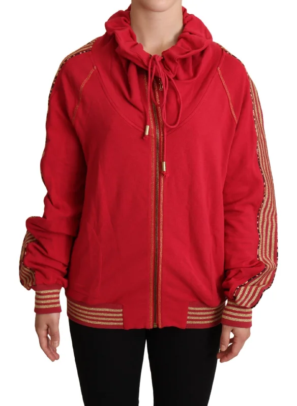 John Galliano Radiant Red Cotton Full Zip Hooded Jacket Mesh Jacket Canvas Jacket Denim Jacket