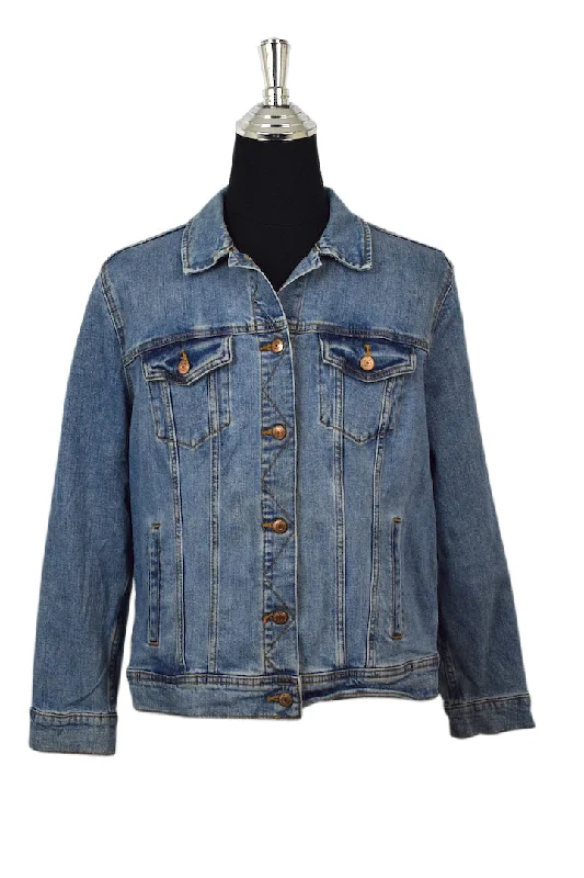 Ladies Old Navy Brand Denim Jacket Front Pockets Side Pockets Patch Pockets