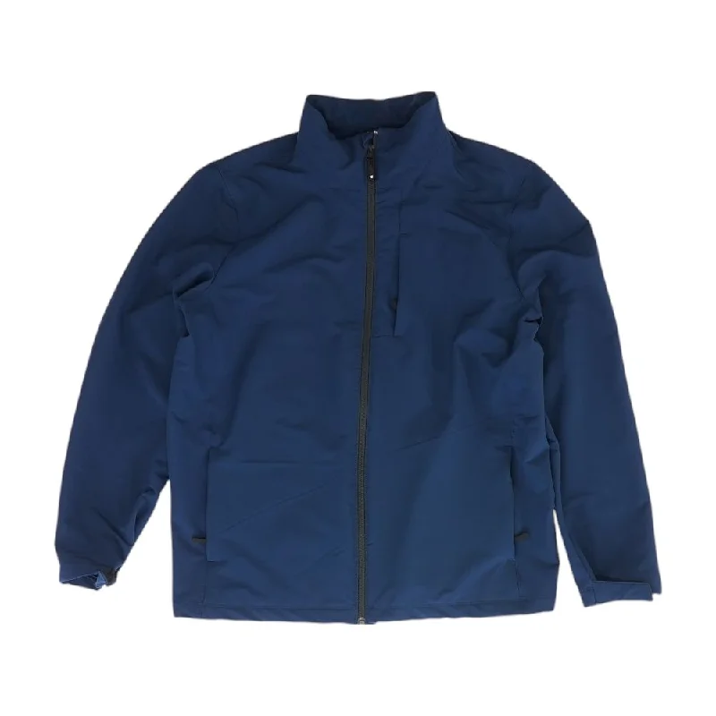 Navy Solid Lightweight Jacket Hoodie Zip-Up Jacket Button-Up Jacket