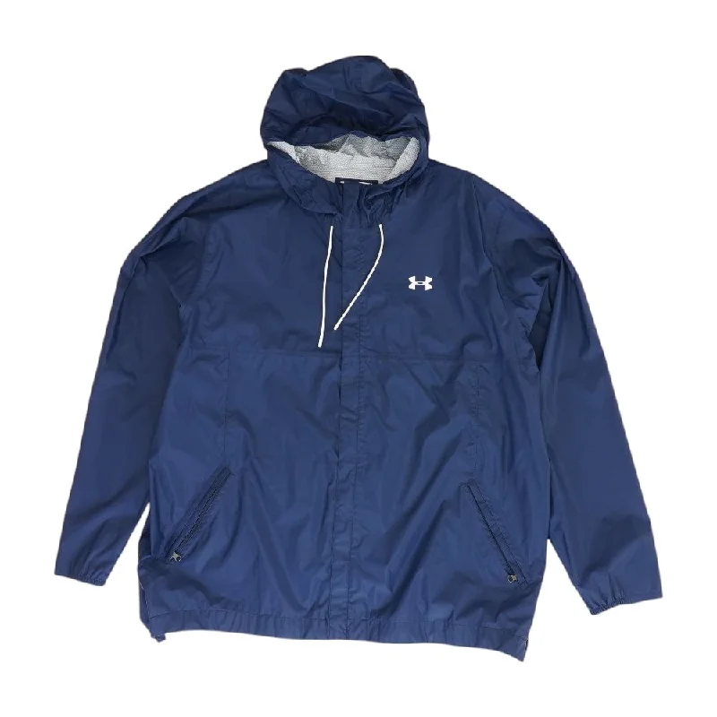 Navy Solid Lightweight Jacket Hoodie Zip-Up Jacket Button-Up Jacket