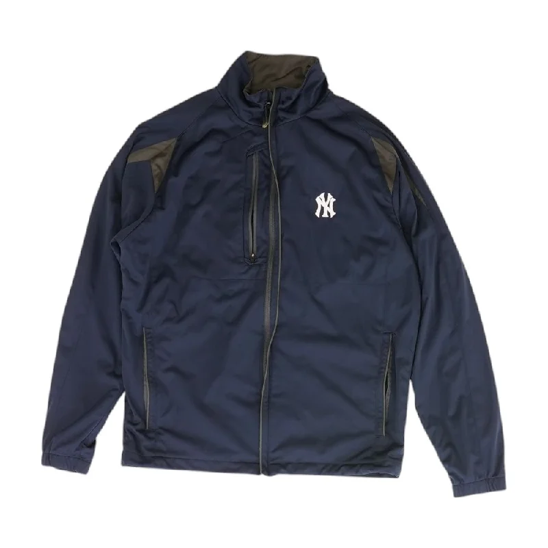 Navy Solid New York Yankees Active Jacket V-Neck Jacket Boat Neck Jacket Square Neck Jacket