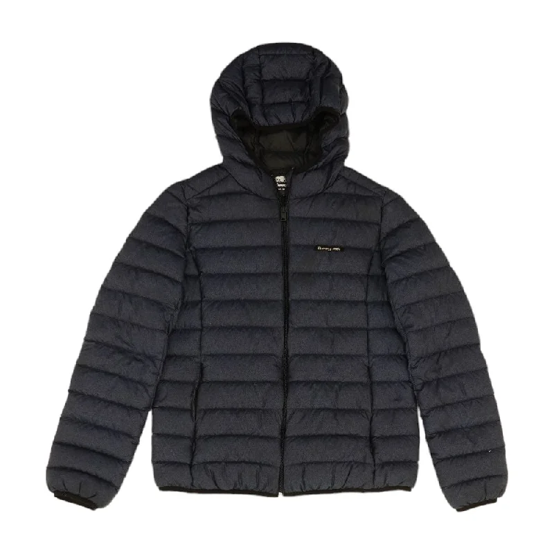 Navy Solid Puffer Jacket Belted Jacket Elasticated Jacket Padded Jacket