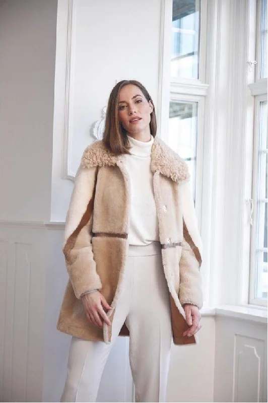 NC | Natures Collection Anika Jacket | Double face Sheepskin Fleece Fabric Down Fabric Feather Fabric