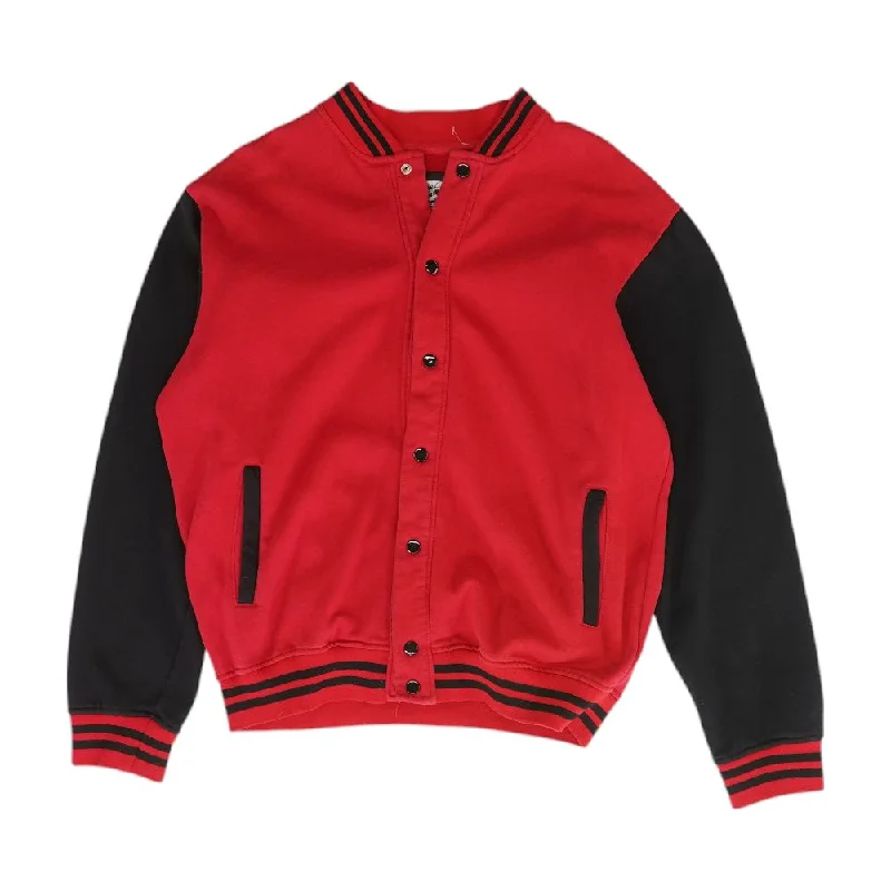 Red Color Block Varsity Jacket Plaid Jacket Tartan Jacket Houndstooth Jacket