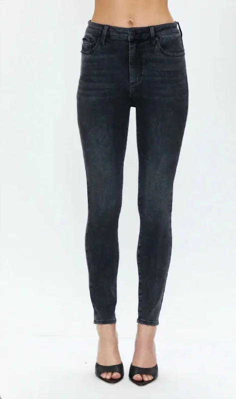 Aline High Rise Skinny Jeans In Dark Stone Vintage Trendy Skinny Fit Jeans