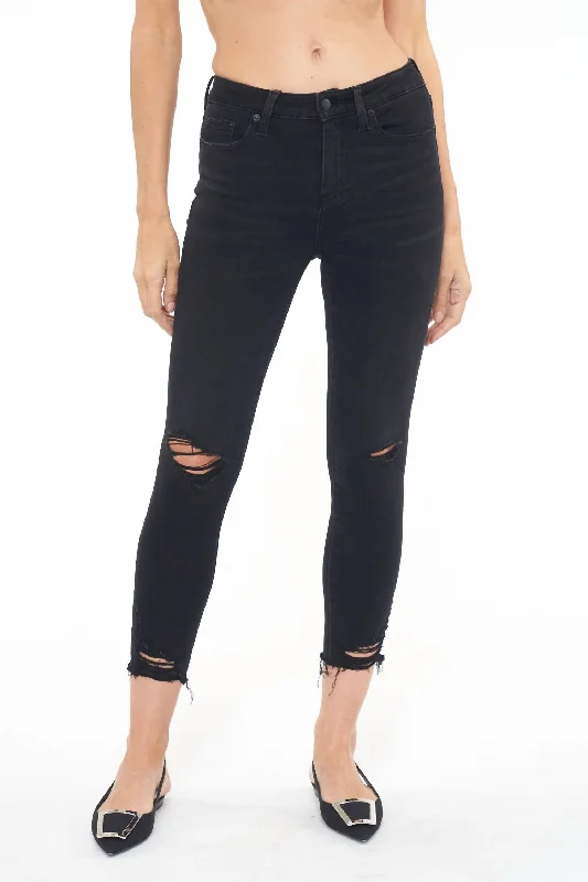 Audrey Mid Rise Skinny Crop Jeans In Carbon Classic Button Fly Jeans