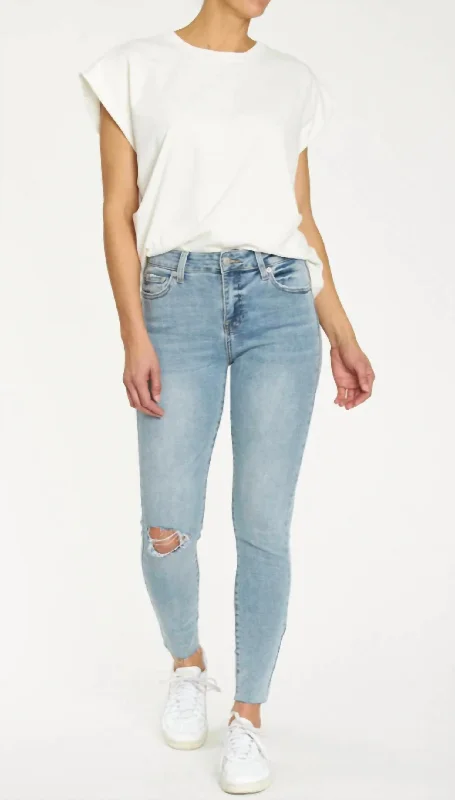 Audrey Mid Rise Skinny Jean In Radiate Stylish Paperbag Waist Denim