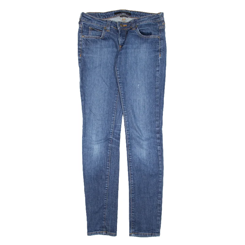 CALVIN KLEIN JEANS Low Rise Jeans Blue Denim Slim Skinny Womens W28 L32 Stylish Acid-Wash Jeans