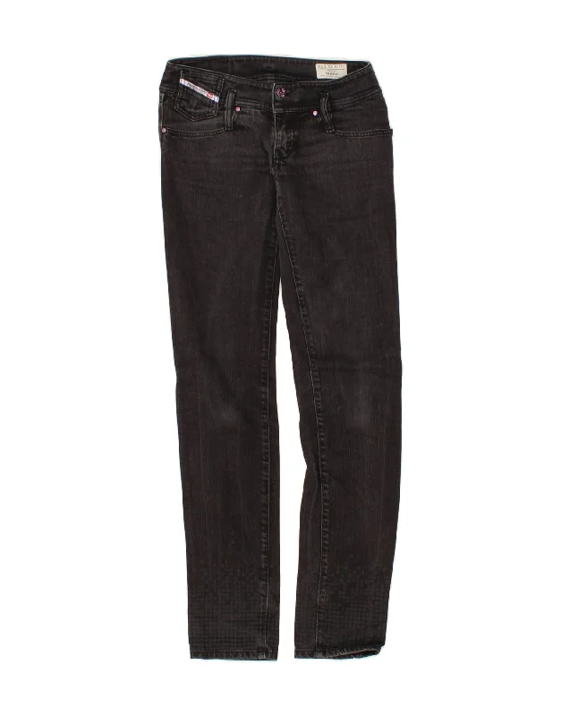 DIESEL Womens Matic Tapered Skinny Jeans W26 L34 Black Cotton Fashionable Cropped Denim Jeans