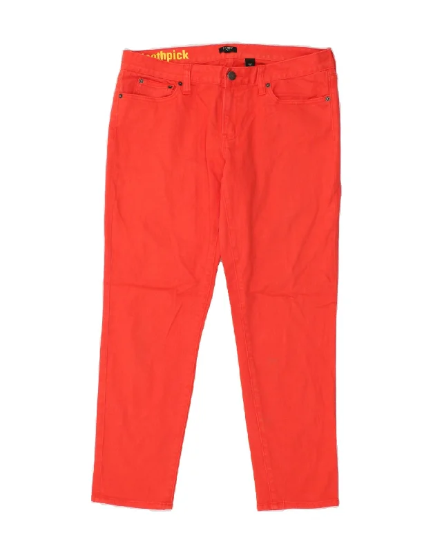 J. CREW Womens Toothpick Slim Jeans W31 L28  Red Cotton Chic Vintage-Inspired Denim Jeans