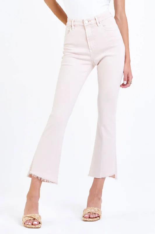 Jeanne Jeans In Heavenly Pink Elegant Dark-Wash Bootcut Jeans