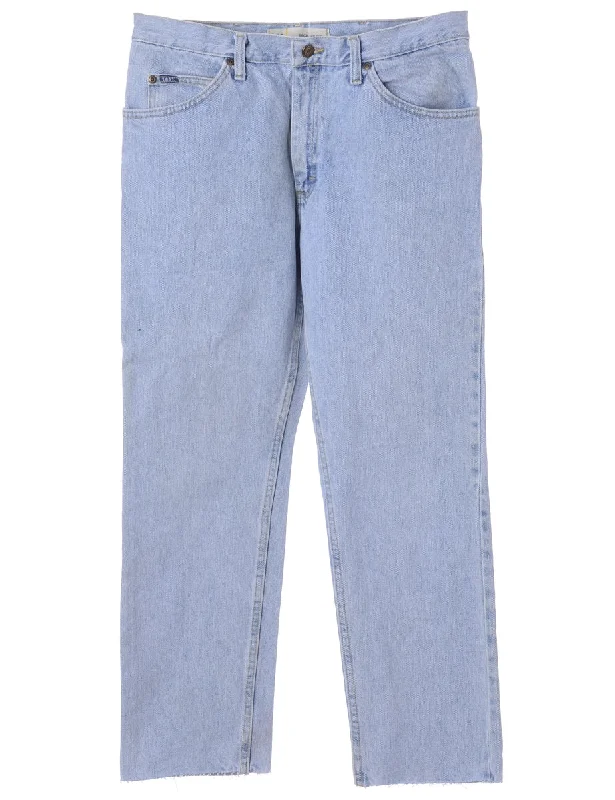 Label Light Wash Cropped Jeans Fashionable Straight Fit Denim