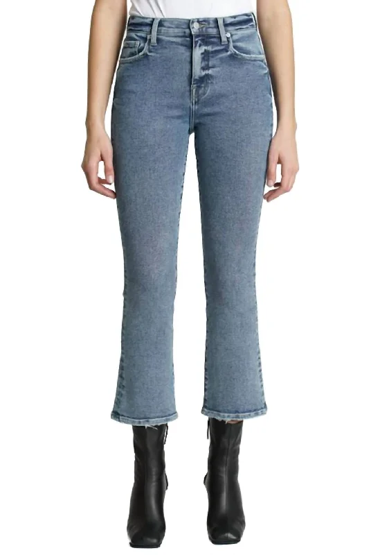 Lennon High Rise Crop Boot Cut Jean In Glitch Comfortable Folded Hem Jeans