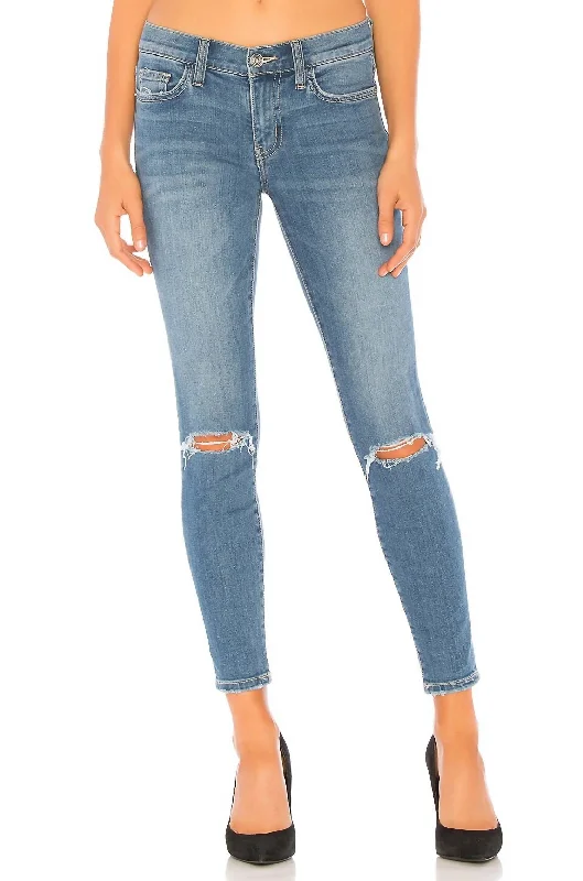 The Stiletto Jean In 2 Year Destroy Stretch Indigo Trendy Vintage Denim Jeans