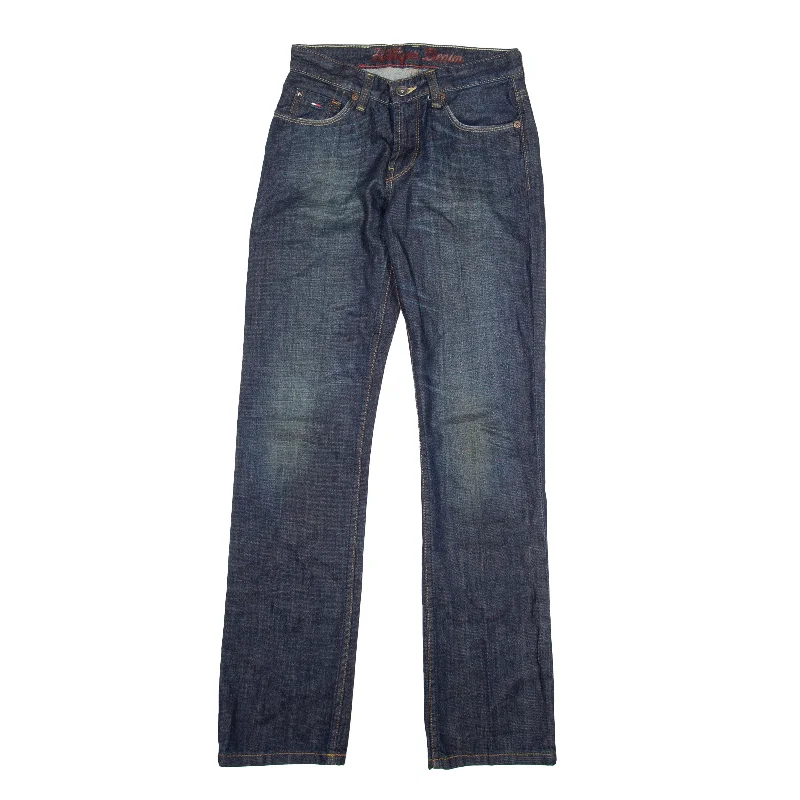 TOMMY HILFIGER Shelby Jeans Blue Denim Regular Straight Womens W25 L32 Comfortable Distressed Straight-Leg Jeans