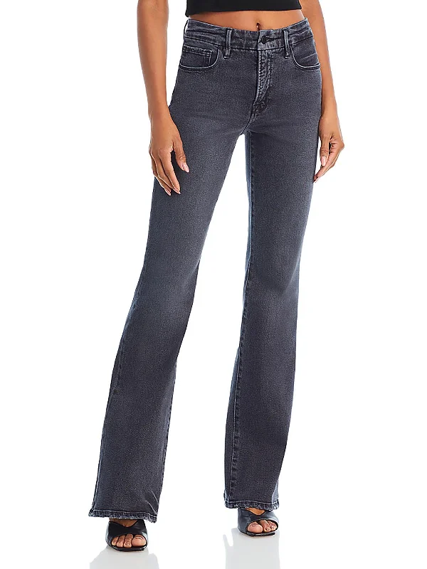 Womens Denim Classic Bootcut Jeans Trendy Wide-Leg High-Waist Denim