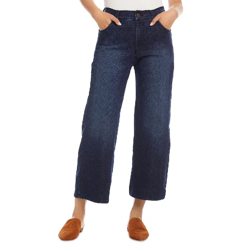 Womens High Rise Drop Wide Leg Jeans Comfortable Full-Length Denim Jeans