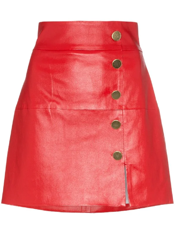 Lucy leather button down mini skirt corduroy skirt durable