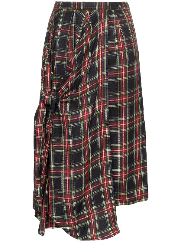 asymmetric tartan midi skirt velvet skirt plush