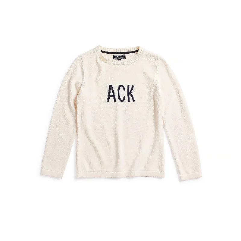 Latitude Clothing ACK Sweater - Cream/Navy Terry Blend Velvet Blend Canvas Blend